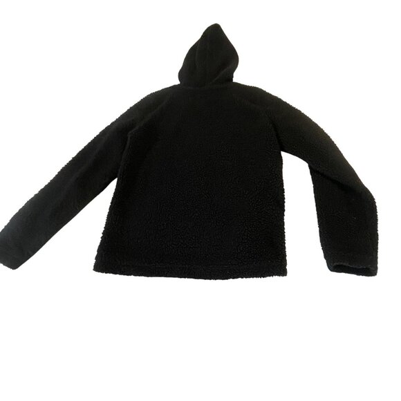 Fox Head Mens Black Hooded Faux Sherpa Lined Fleece Small - Picture 3 of 10
